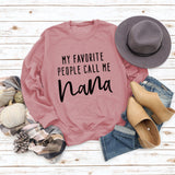 MY FAVORITE PEOPLE Buchstaben Rundhals Mode Tops Langärmliges bedrucktes Damen Sweatshirt