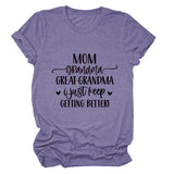 MOM GRANDMA GREAt FASHION LEttER CREWNECK SHORt SLEEVE T-SHIRt WOMENT-Shirt
