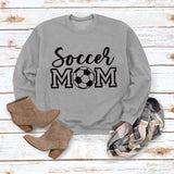 Pull simple à col rond et manches longues, pull ample imprimé maman de football