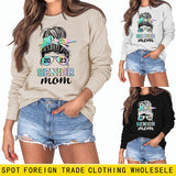 2023 SENIOR MOM Bowknot Letter Loose bottomed Long Sleeve Oversize Sweater