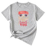 Chemise décontractée à manches courtes et col rond pour femme, impression graphique amusante