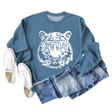 GAME DAY Tiger Letter Loose Bottom Lange Ärmel Übergröße Sweatshirt Damen