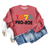 1973 PRO ROE Letter Ladies Bottoming Long Sleeve Sweater
