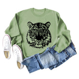 GAME DAY Tiger Letter Loose Bottom Lange Ärmel Übergröße Sweatshirt Damen