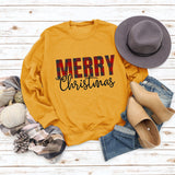 Sweat-shirt à manches longues pour femmes, joyeux noël, mode lettre automne hiver