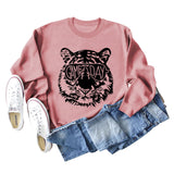 GAME DAY Tiger Letter Loose Bottom Lange Ärmel Übergröße Sweatshirt Damen