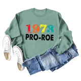 1973 PRO ROE Letter Ladies Bottoming Long Sleeve Sweater