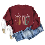 Dibs on The Farmer Letter Round Neck Loose Long Sleeve Autumn Winter Round Neck Sweater