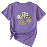 T-shirt à manches courtes et col rond Howdy Funny Graphic
