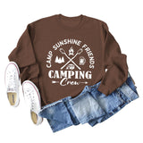 CAMP SUNSHINE FRIENDS CREWNECK LETTERS LOOSE CAMPING LONG-SLEEVED SWEATSHIRT
