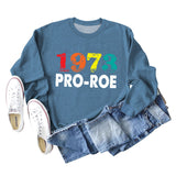 1973 PRO ROE Letter Ladies Bottoming Long Sleeve Sweater