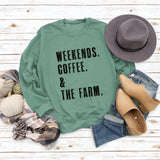 WEEK-END CAFÉ Col Rond Pull Ample à Manches Longues Femme