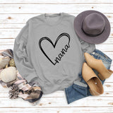 Women's Fall and Winter Bottoming Long-sleeved Nana Letters Round Neck Loose Sweater