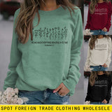 He Has Made Letter Plant Flower Loose Autumn and Winter Long Sleeve Casual Sweater Women