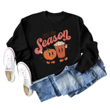 Tis The Reason Letter Rundhals-Pullover für Damen, lockerer, langärmeliger Übergröße