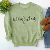Rundhals-Oberteile, langärmliges, bedrucktes, lockeres Sweatshirt