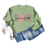 Spot Senior Class of 2023 Letter Lockerer, lässiger Langarmpullover für Damen