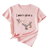 Damen-T-Shirt mit Aufschrift „I Don't Give A Funny Pattern“, lässig, kurzärmelig