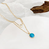Mehrschichtige Love Titanstahl-Halskette für Damen, Vintage-Kette, Quaste, Hunderte von Kristall-Schlüsselbeinketten, Flut