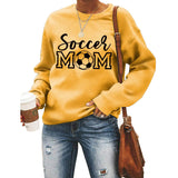 Pull simple à col rond et manches longues, pull ample imprimé maman de football