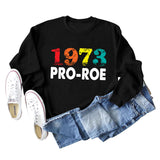 1973 PRO ROE Letter Ladies Bottoming Long Sleeve Sweater