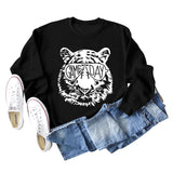GAME DAY Tiger Letter Loose Bottom Lange Ärmel Übergröße Sweatshirt Damen