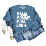 MAMA MOMMY MOM Fashion Letter New Long Sleeve Round Neck Sweater