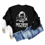 Not Today – Lockerer, langärmliger Pullover mit Vecna-Buchstaben-Aufdruck
