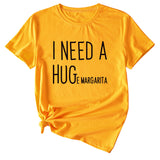 MINIMALISTISCHES T-SHIRT MIT RUNDHALSAUSSCHRIFTZUG „I NEED A HUG“ MIT KURZEN ÄRMELN