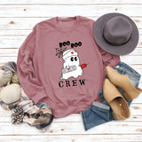 BOO BOO CREW Lettre Lâche Automne/Hiver Bas Manches Longues Pull Femme