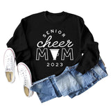 SENIOR CHEER MOM 2023 Lettre Col Rond Mode Automne Hiver Pull À Manches Longues