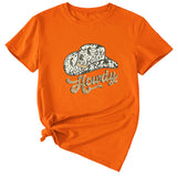 T-shirt à manches courtes et col rond Howdy Funny Graphic
