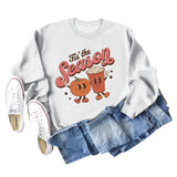 Tis The Reason Letter Rundhals-Pullover für Damen, lockerer, langärmeliger Übergröße