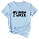 49%GRANDMA Womens Casual Loose Short-sleeved Shirt