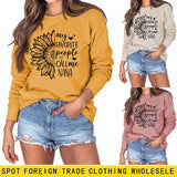 Meine Lieblings-Menschen rufen Sunflower Letter Love Rundhals Langarm Pullover