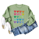Pull ample à col rond imprimé Love pour femmes, grandes manches longues