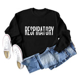 Respiratory Thermopist Letter Round Neck Long Sleeve Sweater