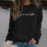 Pull col rond à manches longues pour femme, juste une lettre de plus, grande taille