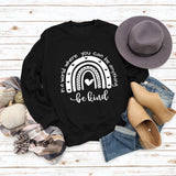 Sweat-shirt imprimé à manches longues et col rond pour femme, haut avec lettres dans un monde où