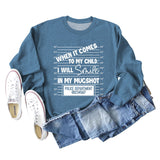WHEN IT COMES TO MY Letter Fashion Loose Long-sleeved Sweater Girl