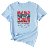 T-shirt à manches courtes et col rond imprimé lettre Dead Math, été décontracté