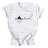 Magical Simple Pattern Casual Woman Crewneck Short Sleeve Top