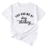 Lässiges, lockeres Kurzarm-T-Shirt mit Aufschrift „You Had Me At Day“.