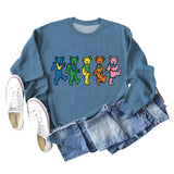 Women's Cute Bear Print Round Neck Loose Autumn and Winter Long-sleeved Sweater Women