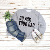 Rundhals-Oberteile mit Buchstaben, langärmelig, GO ASK-Aufdruck, lockeres Sweatshirt