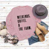 WEEK-END CAFÉ Col Rond Pull Ample à Manches Longues Femme