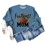 FOOTBALL MOM LETTERS Leopard Underlay Langarm Oversized Pullover Mädchen