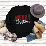Sweat-shirt à manches longues pour femmes, joyeux noël, mode lettre automne hiver