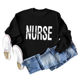 Nurse Labor Delivery Round Neck Letter Print Loose Large Long Sleeve Sweater