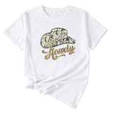 T-shirt à manches courtes et col rond Howdy Funny Graphic